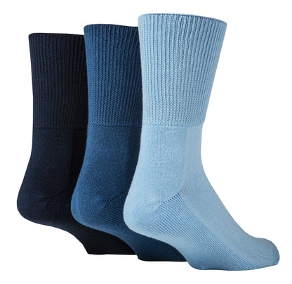 BAMBOO Diabetic Socks - IOMI - 3 Pack (12-14 Uk / Blue)