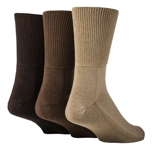 BAMBOO Diabetic Socks - IOMI - 3 Pack (6-8.5 Uk / Brown)