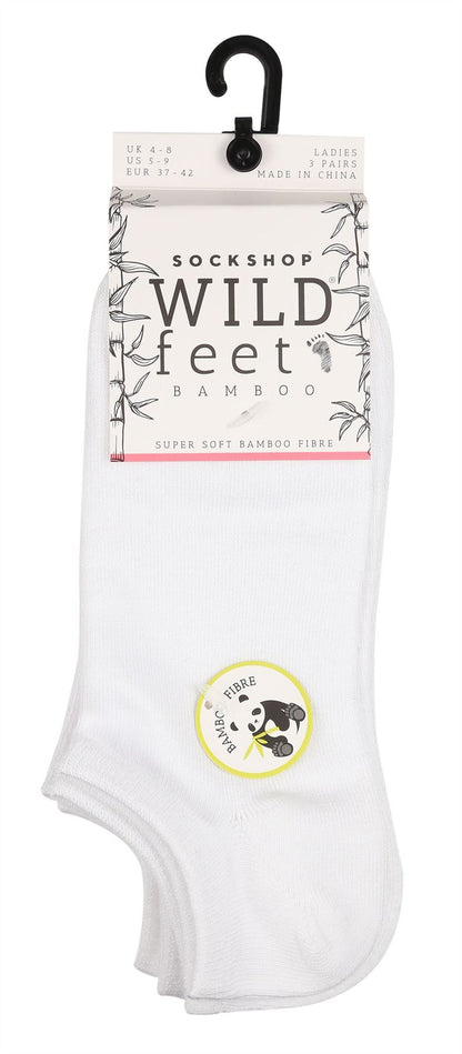 Wildfeet - Ladies 3pk Trainer Socks (4-8 / White)