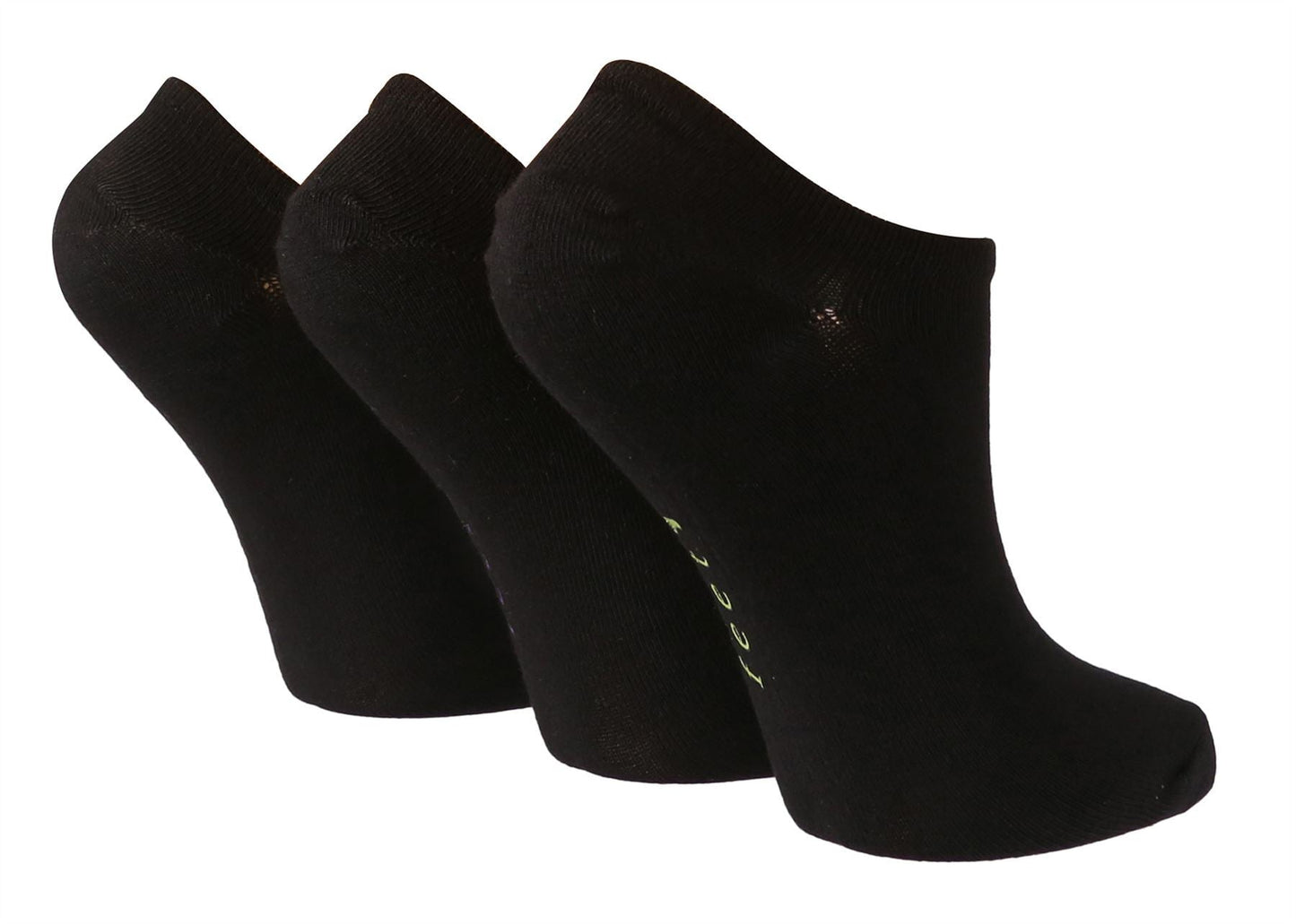 Wildfeet - Ladies 3pk Trainer Socks (4-8 / Black)