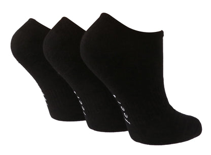 Wildfeet - Ladies 3pk Sport Trainer Socks (4-8 / Black)