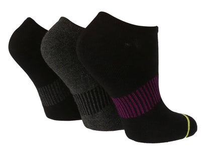 Wildfeet - Ladies 3pk Sport Trainer Socks (4-8 / Black H&T)