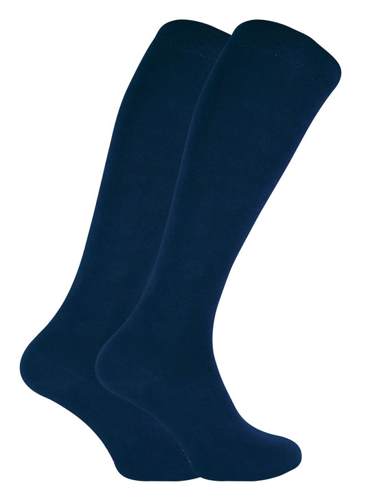 2 Pack Ladies Extra Long Bamboo Socks (Navy)