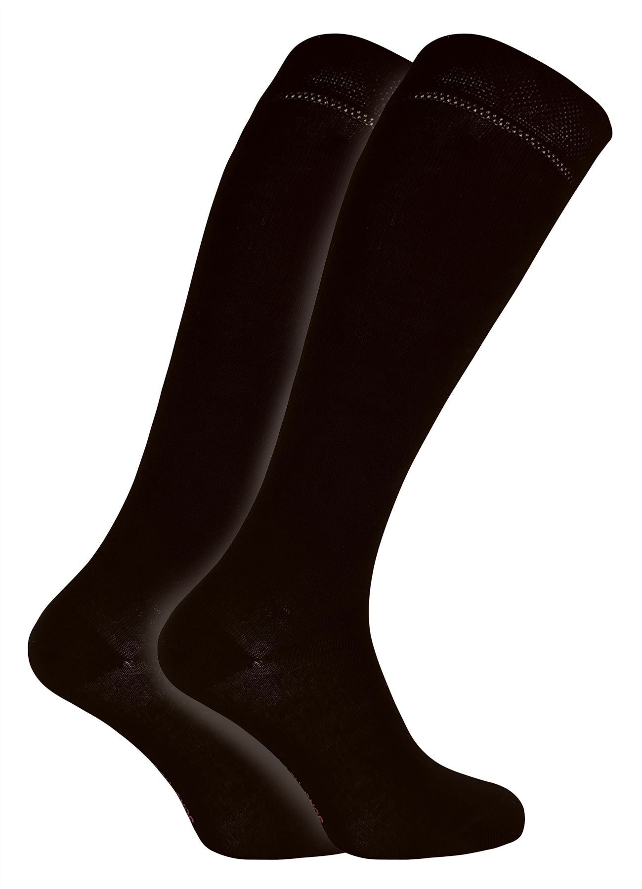 2 Pack Ladies Extra Long Bamboo Socks (Black)