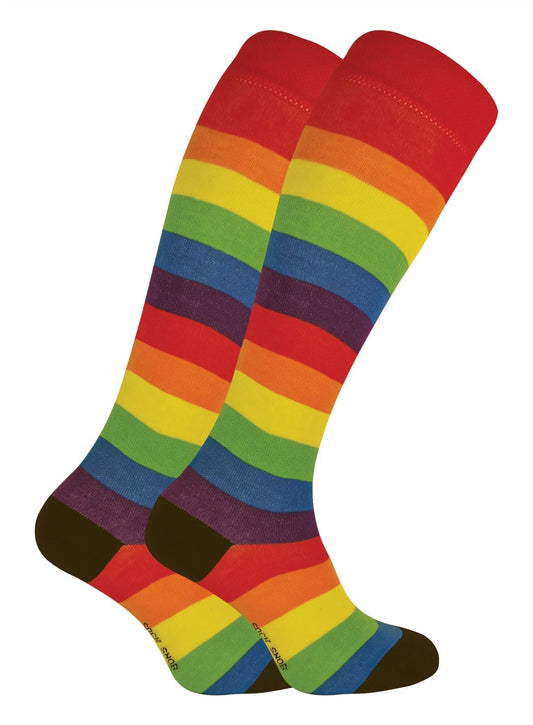 2 Pack Ladies Extra Long Bamboo Socks (Rainbow)