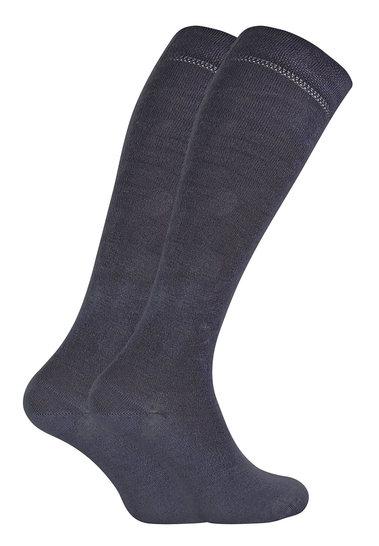 2 Pack Ladies Extra Long Bamboo Socks (Grey)