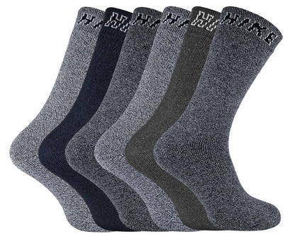 6 Pairs Mens Hike Socks 6-11 UK (Pack 2)