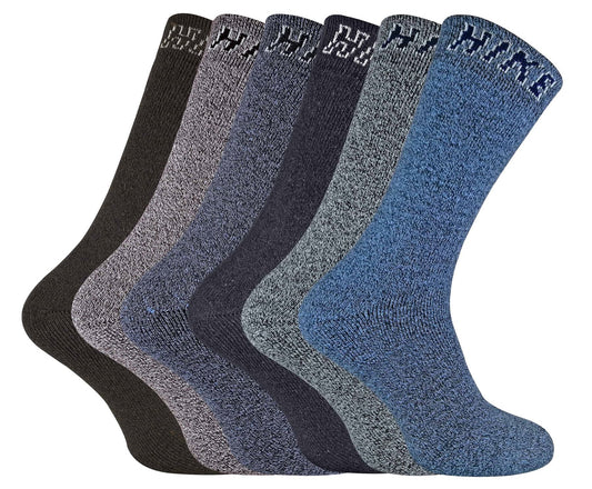 6 Pairs Mens Hike Socks 6-11 UK (Pack 1)