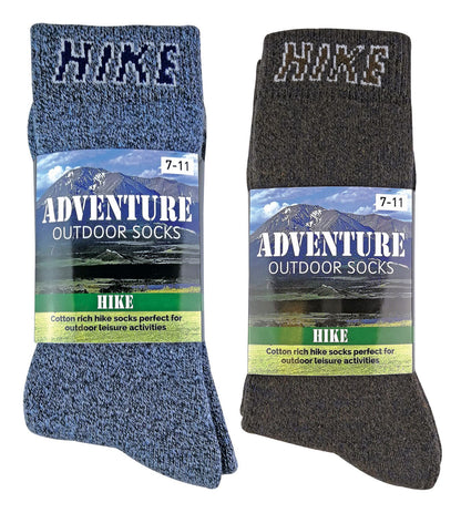 6 Pairs Mens Hike Socks 6-11 UK (Pack 1)