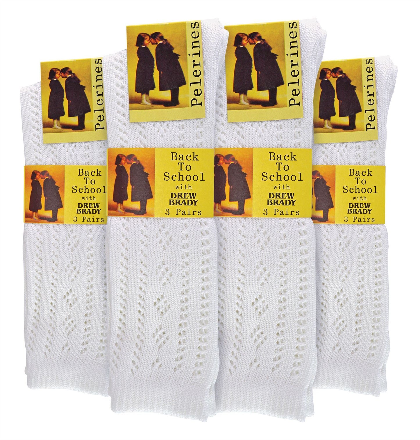 12 Pairs Girls Pelerine Socks (4-5.5 UK (11+ Years))