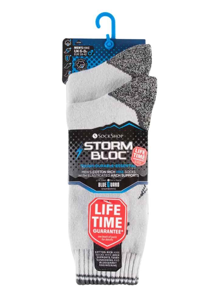 Storm Bloc - 2 Pairs Mens BG Cotton Socks (9-11 UK / SBGMS001GRY)