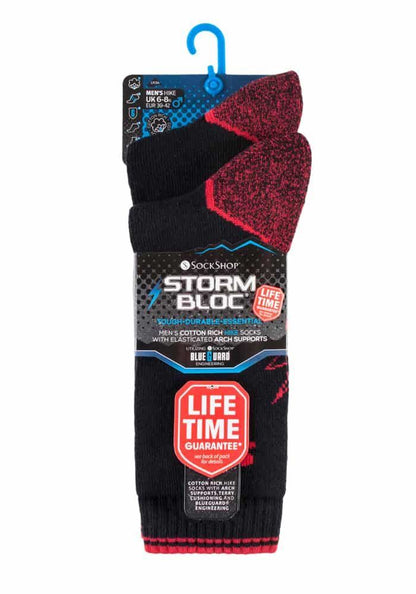 Storm Bloc - 2 Pairs Mens BG Cotton Socks (6-8 UK / SBGMS001BKR)