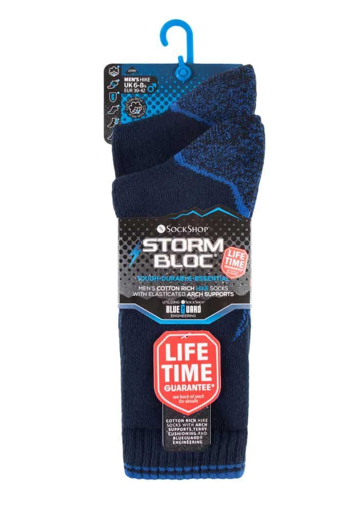 Storm Bloc - 2 Pairs Mens BG Cotton Socks (6-8 UK / SBGMS001NVY)