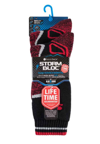 Storm Bloc - 2 Pairs Mens BG Wool Socks (6-8 UK / SBGMS003BKR)