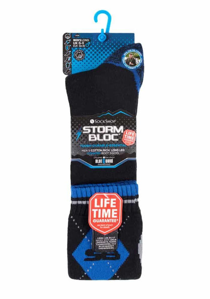 Storm Bloc - 1 PAIR Mens BG Knee High Cotton Socks (SBGMS007BLK)