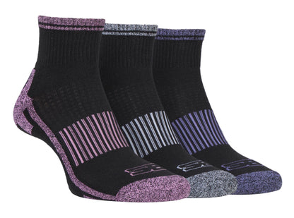 Storm Bloc - 3 Pairs Ladies Sport Ankle Socks (SBLS011BLK)