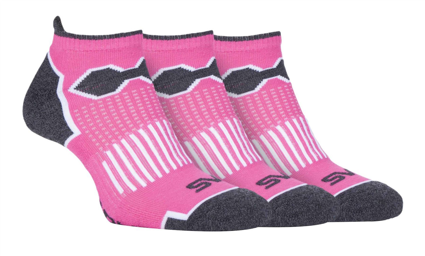 Storm Bloc - 3 Pairs Ladies Bright Sport Trainer Socks (SBLS017PIN)