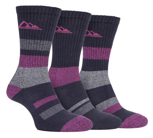 Storm Bloc - 3 Pairs Ladies Cushioned Leisure Socks (SBLS031CHA)