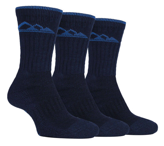 Storm Bloc - 3 Pairs Mens Heavy Cushion Cotton Socks (SBMS030NVY)