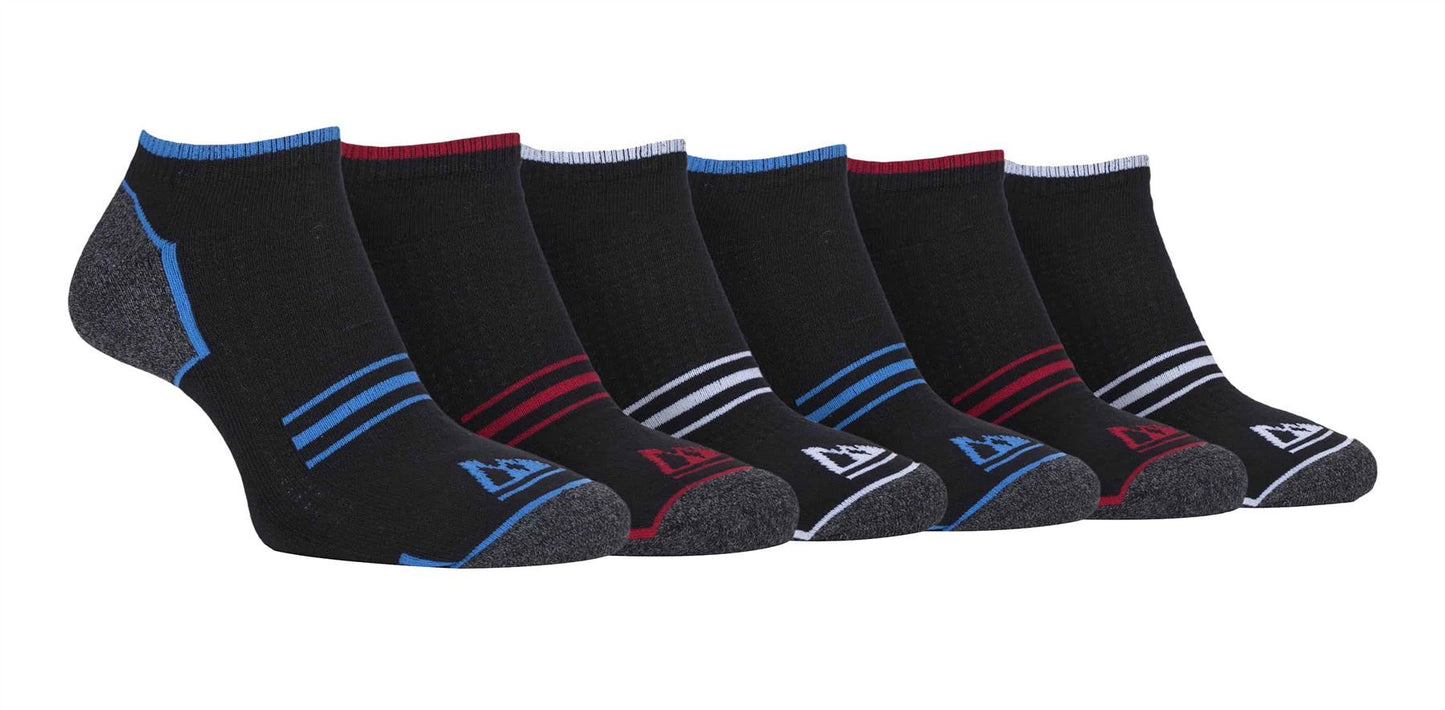 Storm Bloc - 6 Pairs Mens Performance Trainer Socks (SBMS040BLK)