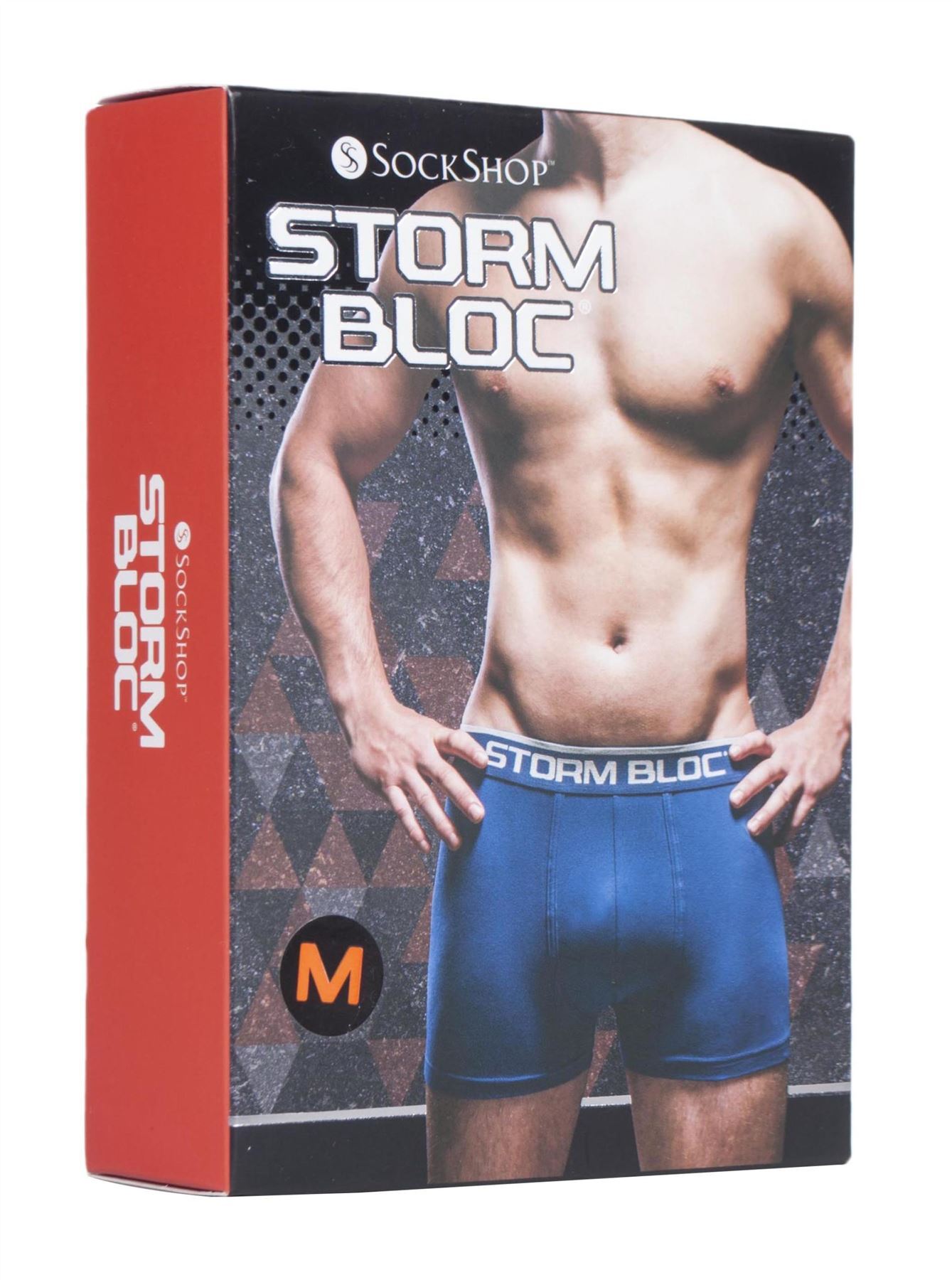 Storm Bloc - 2 Pairs Mens Cotton Boxer Trunks (Small / 01 Grey / Navy)