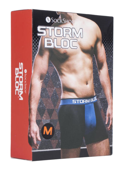 Storm Bloc - 2 Pairs Mens Cotton Boxer Trunks (Small / 05 Navy / Blue)