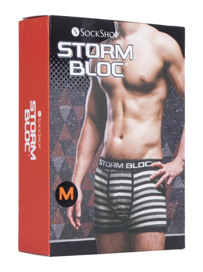 Storm Bloc - 2 Pairs Mens Cotton Boxer Trunks (Small / 04 Black / Grey)