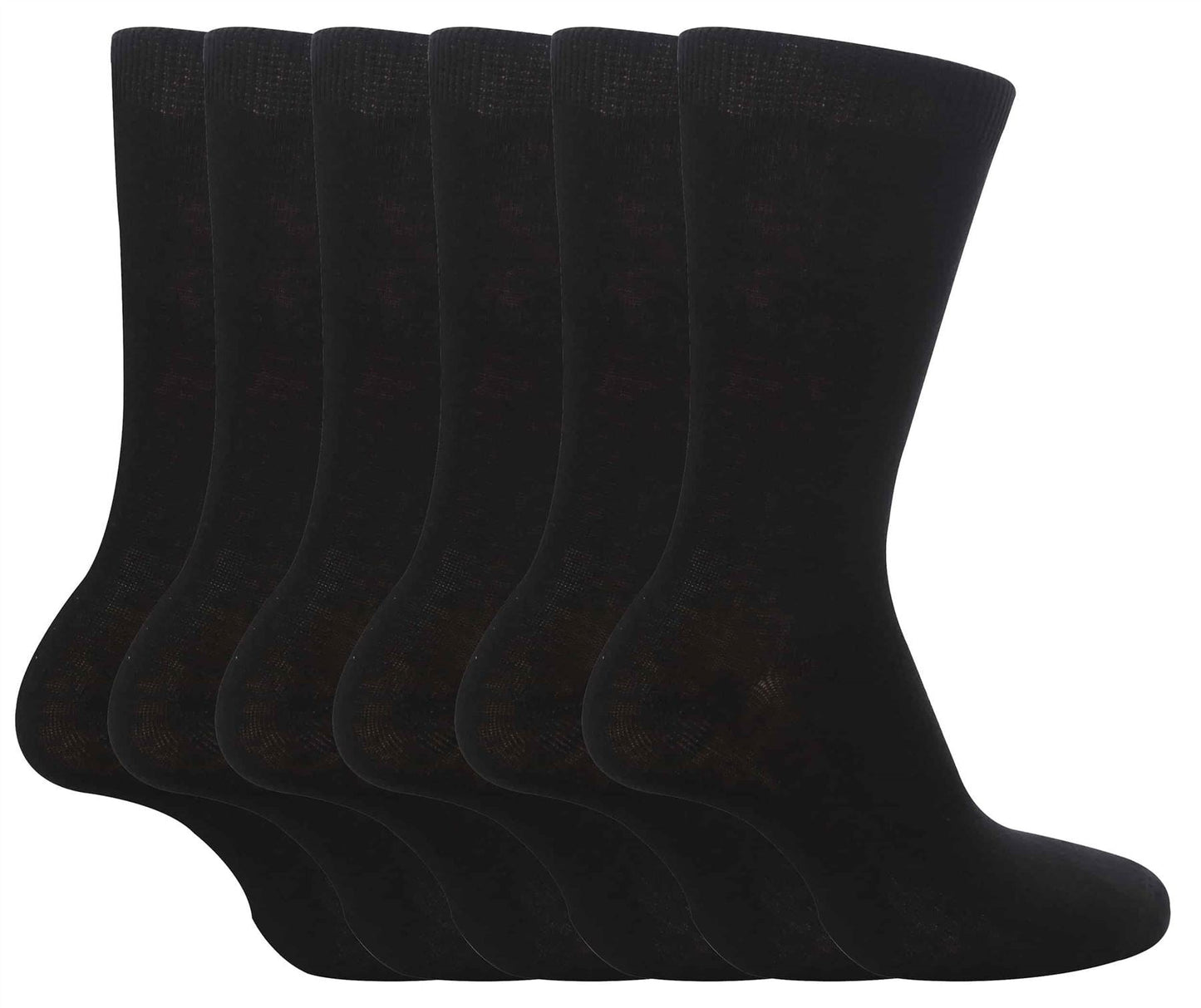 6 Pairs Children's School Socks (4-6 UK / Black)