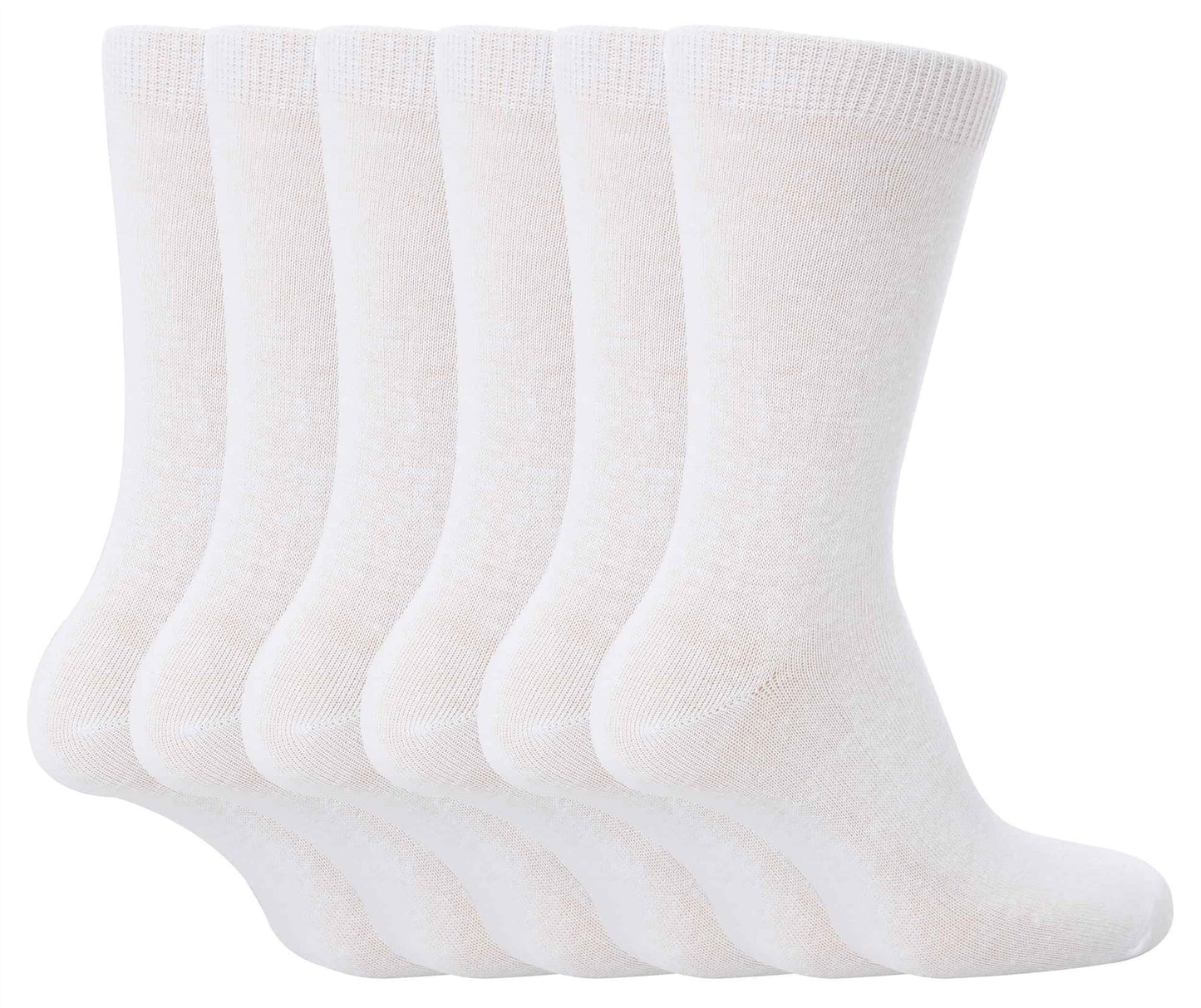 6 Pairs Children's School Socks (9-12 UK / White)