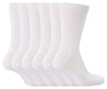 6 Pairs Children's School Socks (4-6 UK / White)