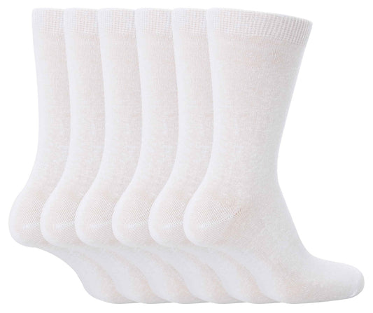 6 Pairs Children's School Socks (4-6 UK / White)