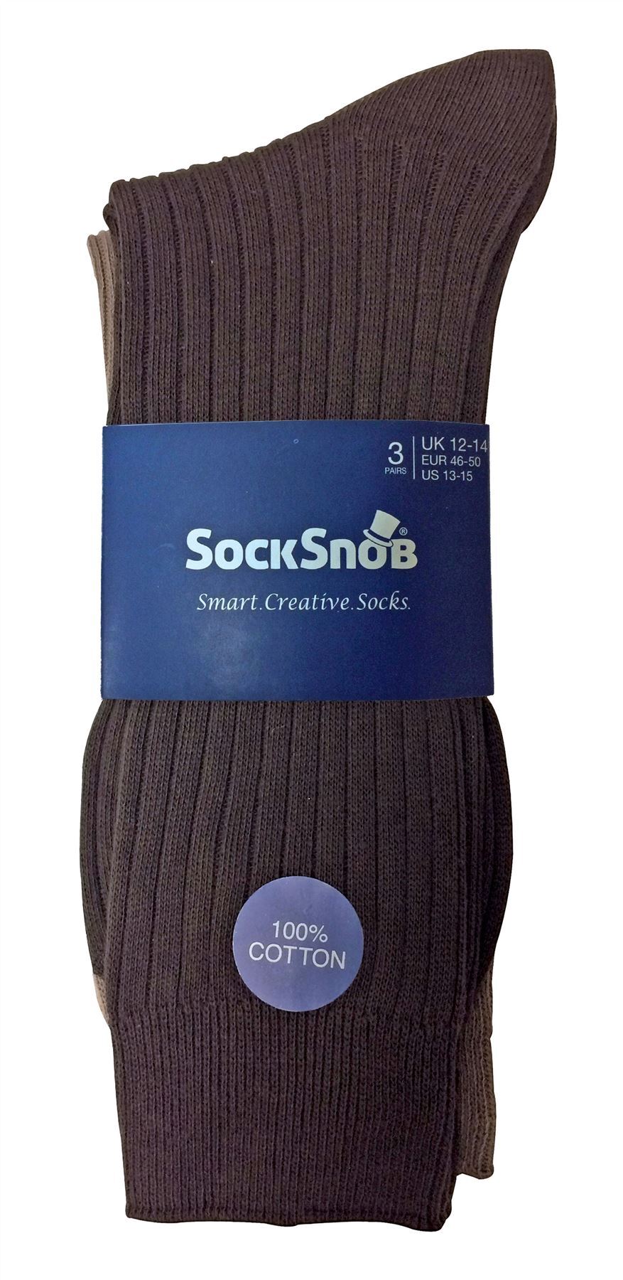 24 Pairs 100% Cotton Socks (11-14 UK / SE002 Brown)