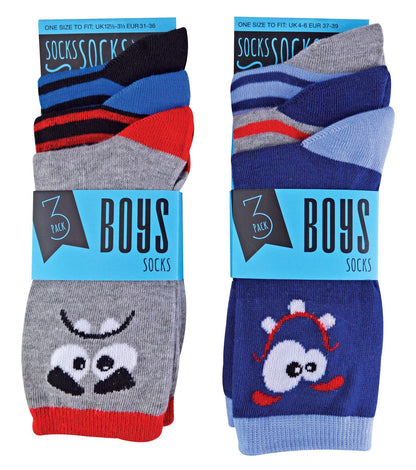 Boys 6 Pack Design Socks (9-12 UK)