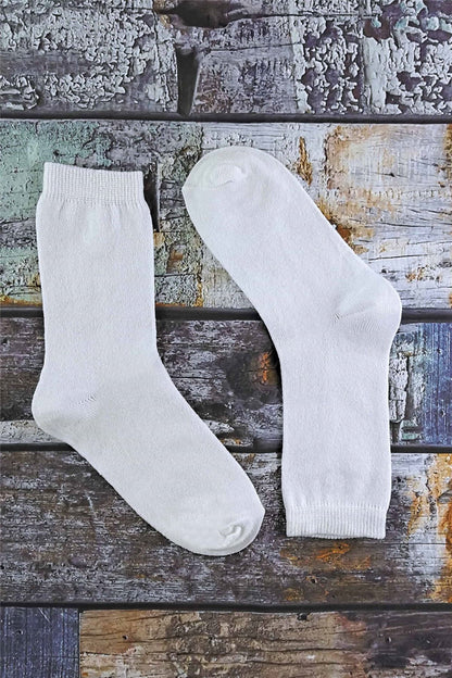 6 Pairs Kids Bamboo Socks (12-3 / White)