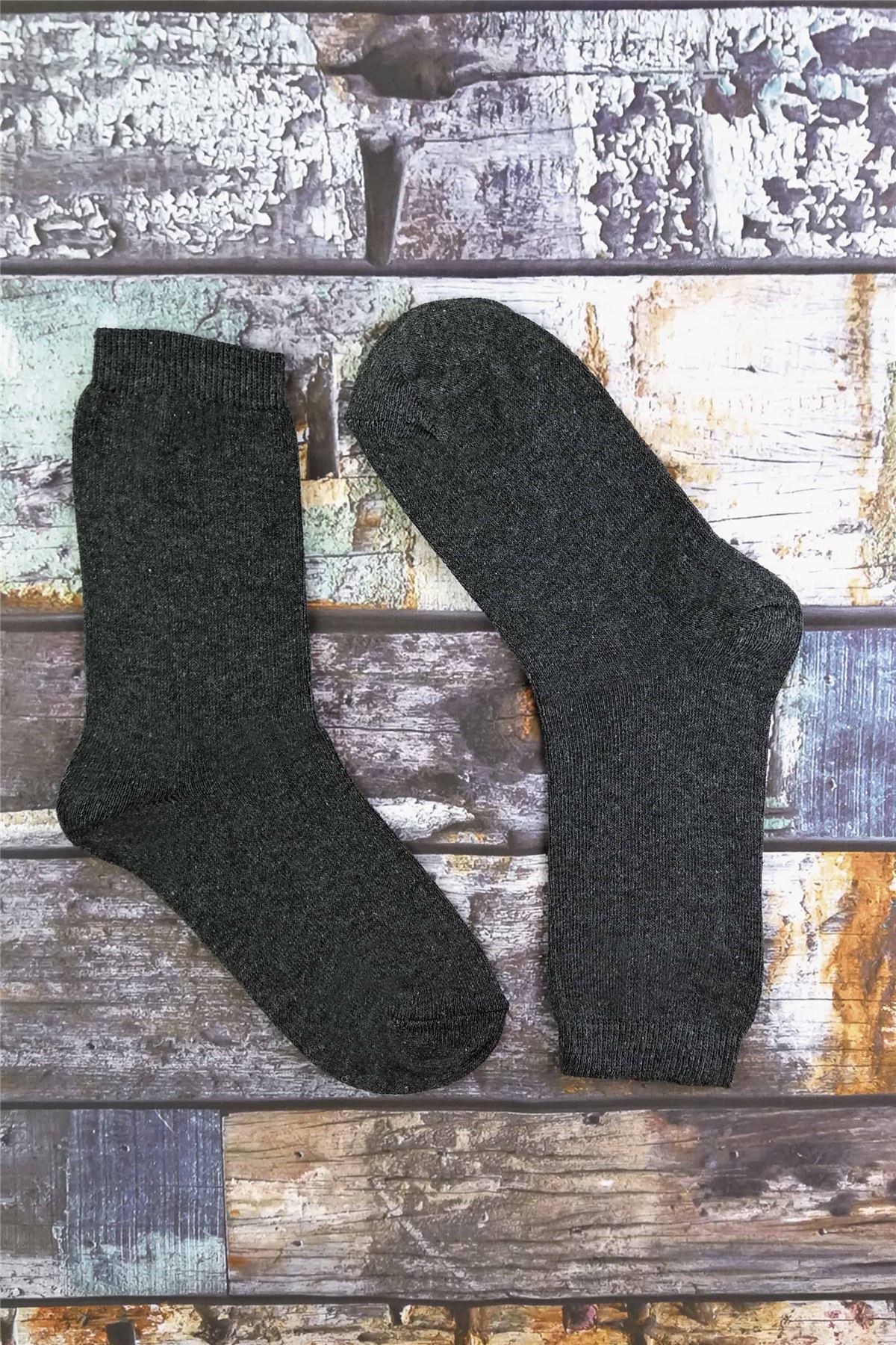 6 Pairs Kids Bamboo Socks (9-12 K / Grey)