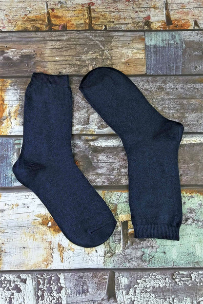 6 Pairs Kids Bamboo Socks (9-12 K / Navy)