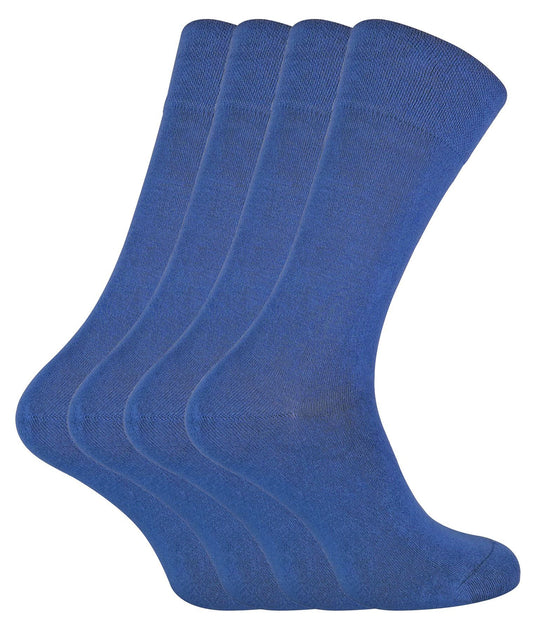 4 PAIRS Ladies Bamboo Crew Socks - CR2 (4-8 UK / Denim)