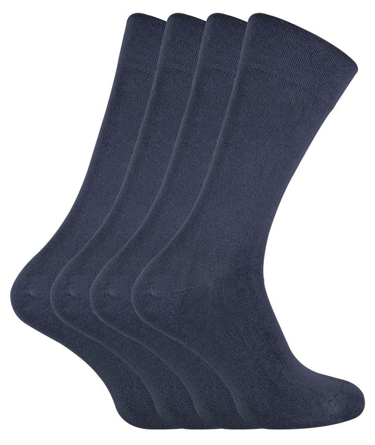 4 PAIRS Ladies Bamboo Crew Socks - CR2 (4-8 UK / Grey)