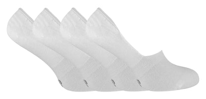 4 PAIRS Ladies Invisible Bamboo Socks - INV2 (4-8 UK / White)