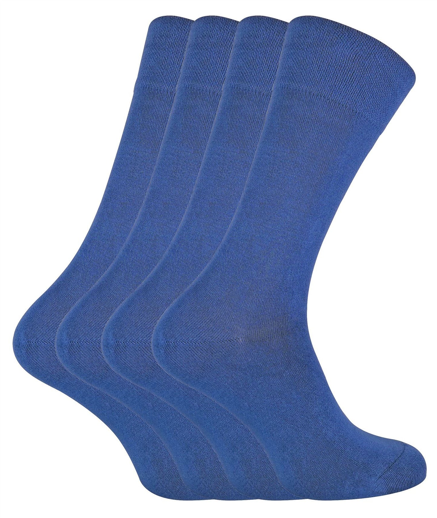 4 PAIRS Mens Bamboo Crew Socks - CR1 (7-11 UK / Denim)