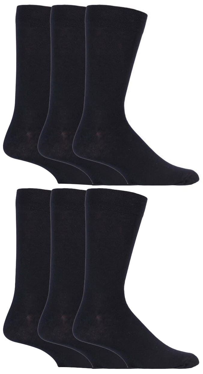 6 Pairs Sock Snob Premier Collection Socks (SS Plain Black)