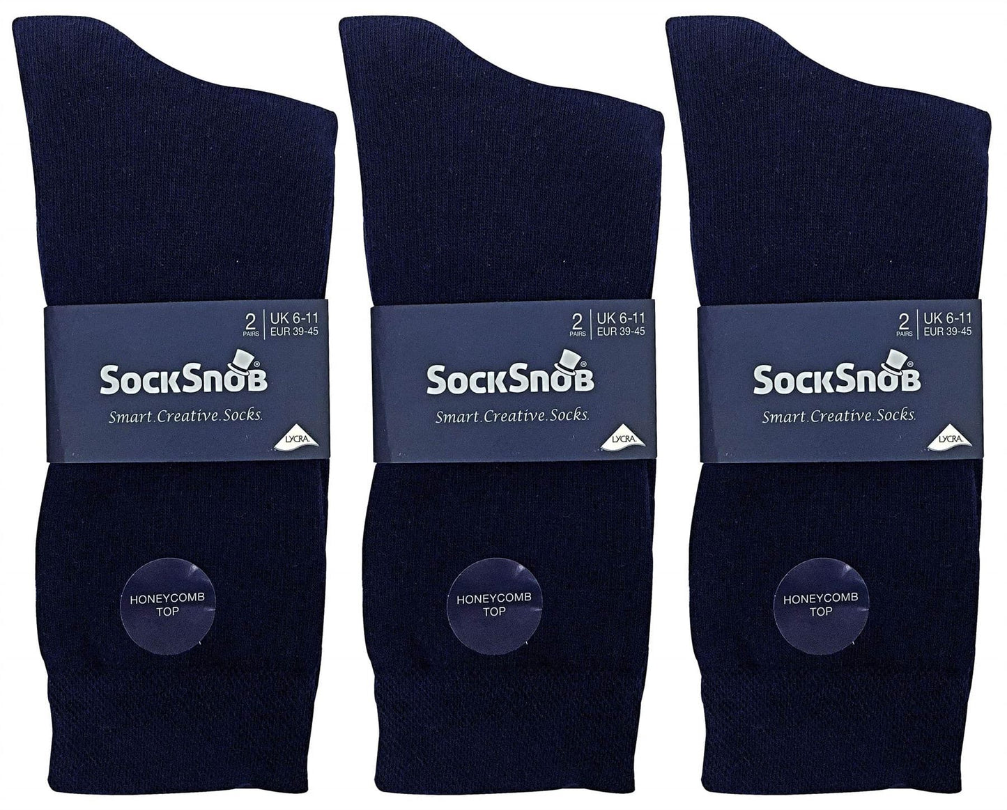 6 Pairs Sock Snob Premier Collection Socks (SS Plain BNG)