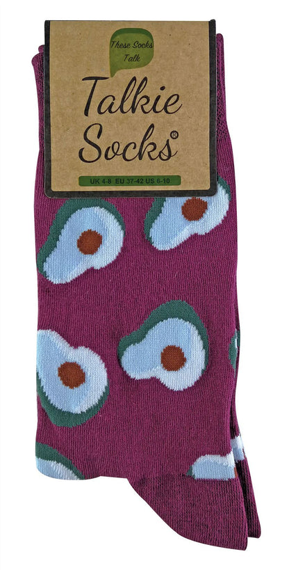 Talkie Socks - Fruit Design Socks (4-8 UK / Avocado)