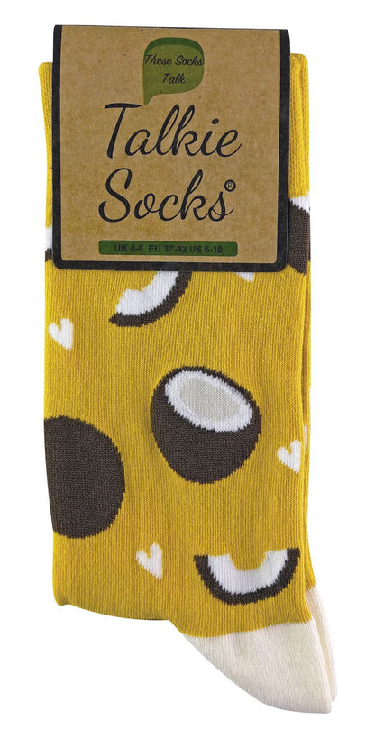 Talkie Socks - Fruit Design Socks (4-8 UK / Coconut)