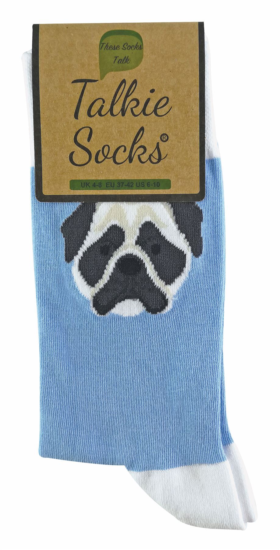 Talkie Socks - Dog / Cat Design Socks (4-8 UK / Pug)