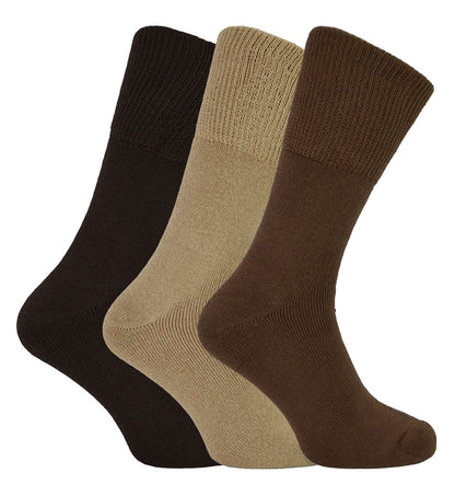 THMO 3 Pack Bamboo Thermal Socks (4-8 / Brown)