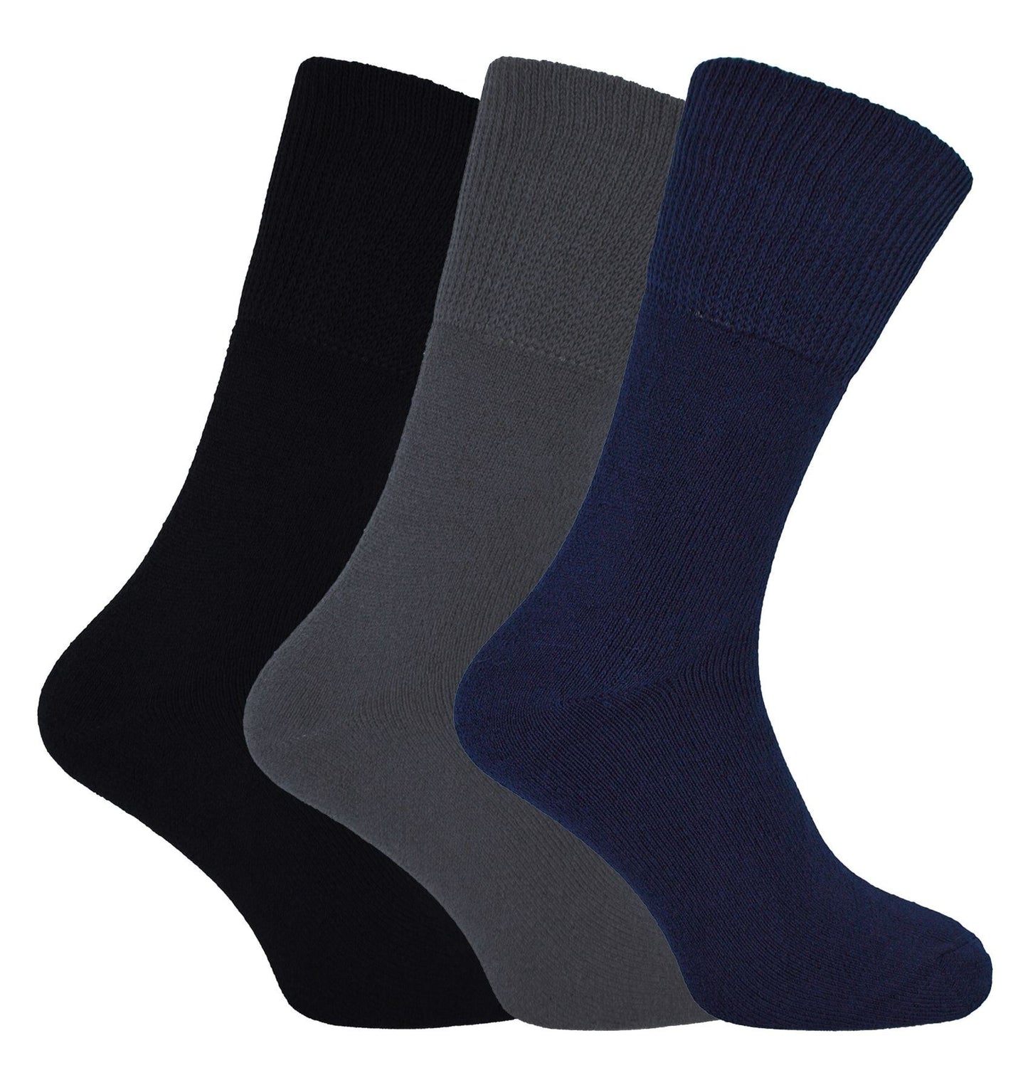 THMO 3 Pack Bamboo Thermal Socks (4-8 / Black Navy Grey)