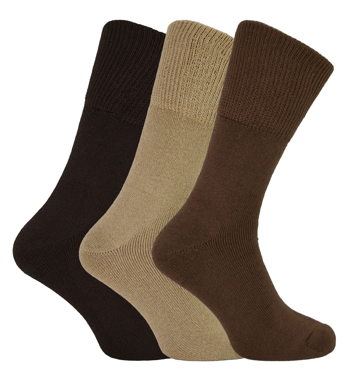 THMO 3 Pack Bamboo Thermal Socks (12-14 / Brown)