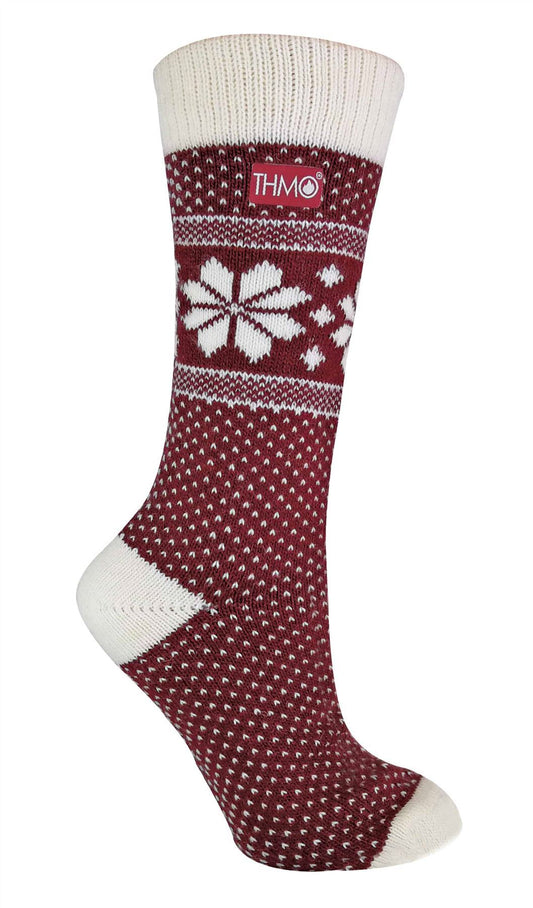 THMO - Ladies Festive Socks (39 Fairisle Red / Cream)