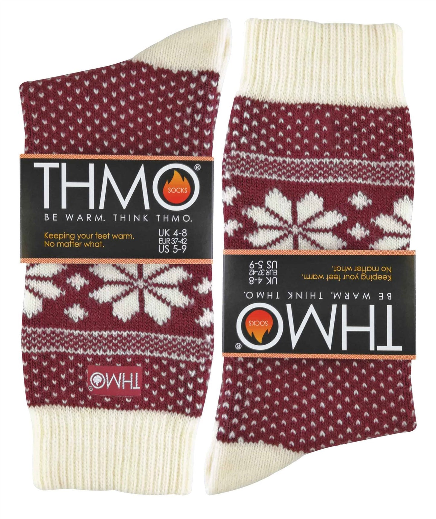 THMO - Ladies Festive Socks (39 Fairisle Red / Cream)